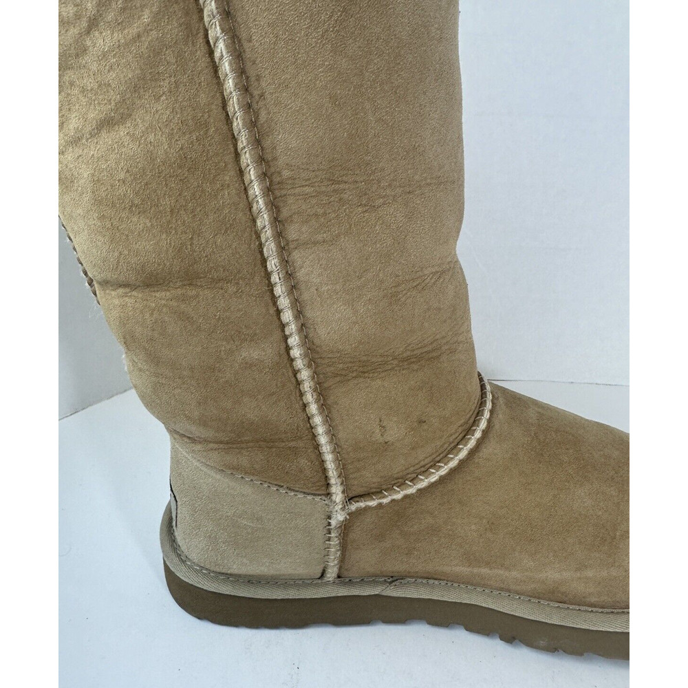 UGG Bailey Button Triplet II Boots Tall Fur Lined 1873 Tan Brown Women's Size 9 - Picture 11 of 16